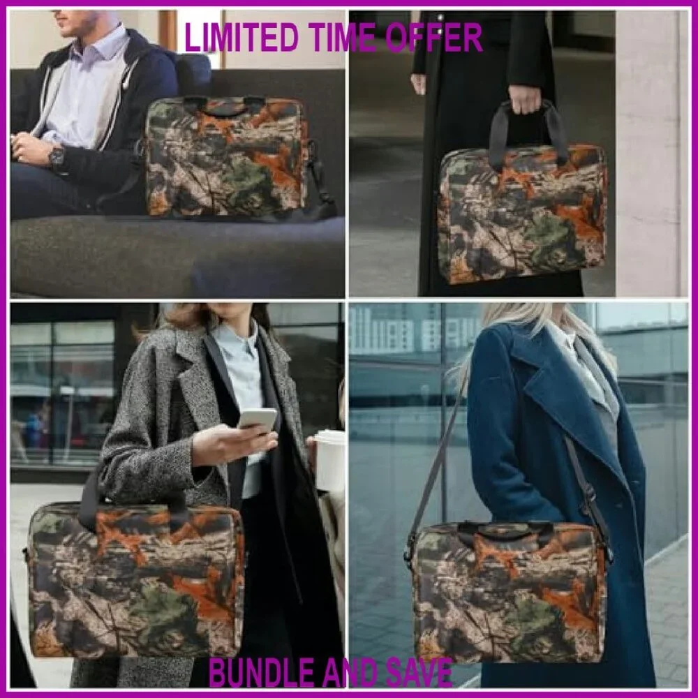 Large 16-Inch Laptop Shoulder Bag, Polyester Messenger Briefcase with Padded